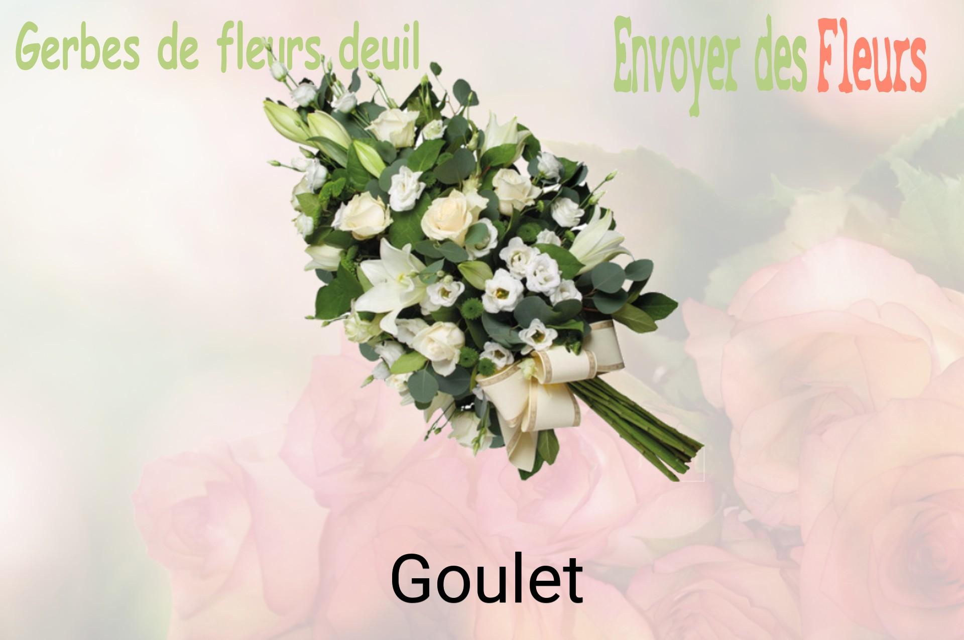 Gerbe de fleurs de deuil livrée à Goulet